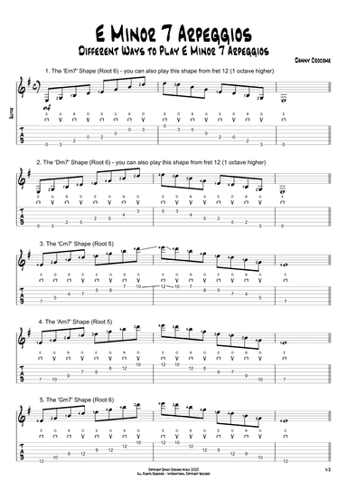 E Minor 7 Arpeggios (5 Ways to Play)