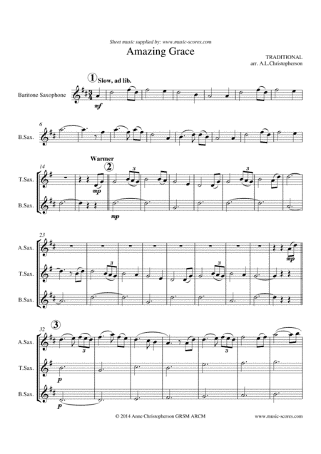Amazing Grace - Sax Quartet (arr. Anne L Christopherson GRSM ARCM)