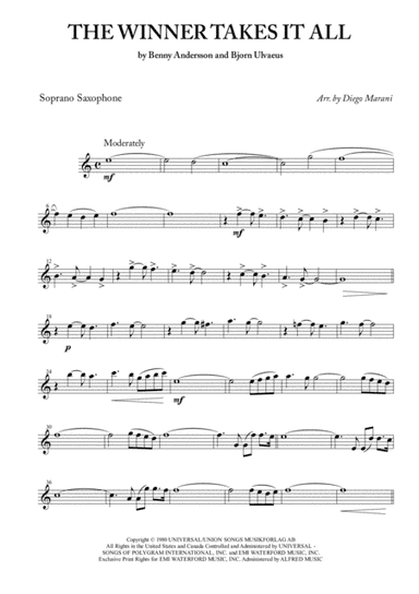 The Winner Takes It All (arr. Diego Marani)