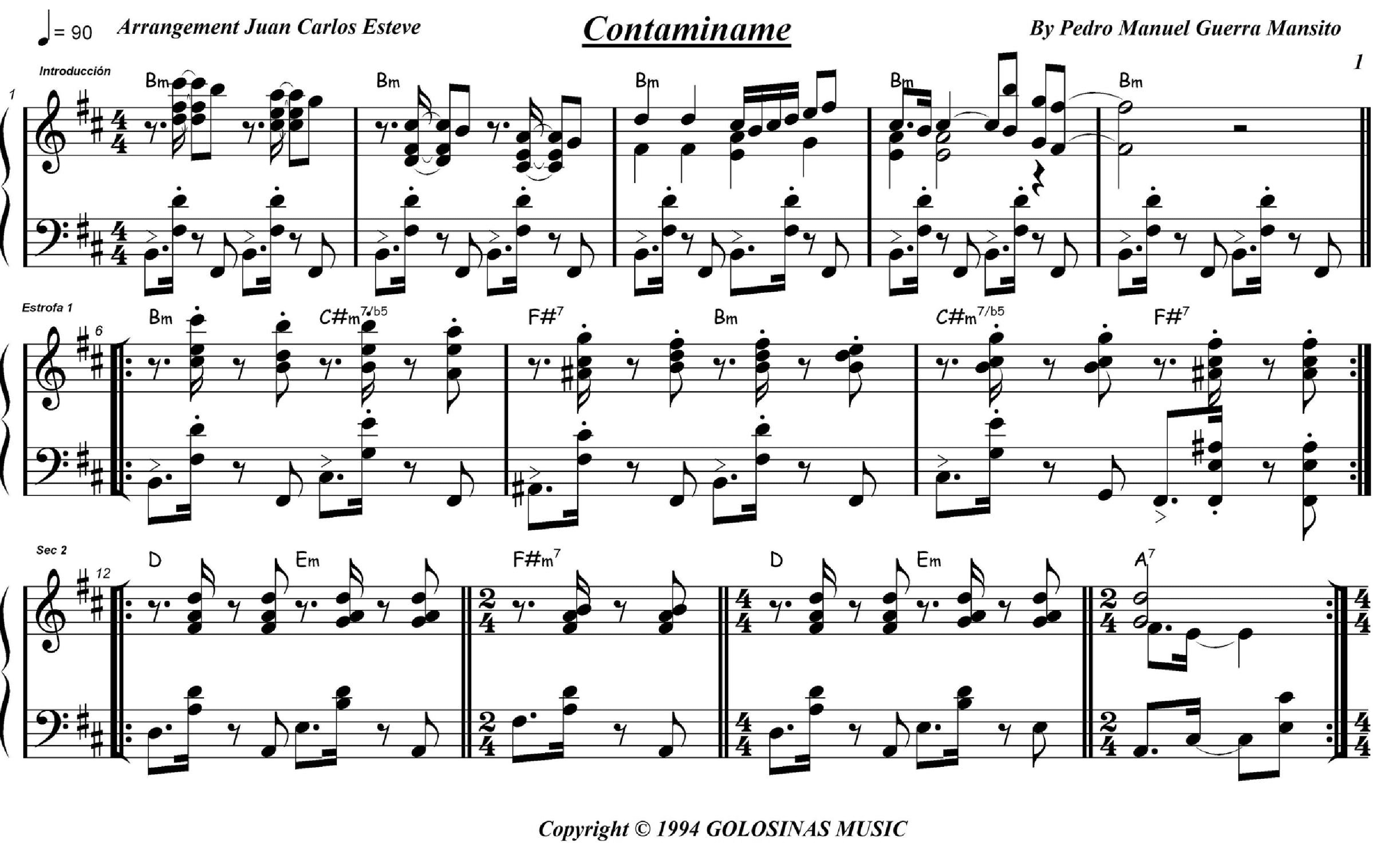Contaminame (arr. juan carlos esteve / Gran Coda)