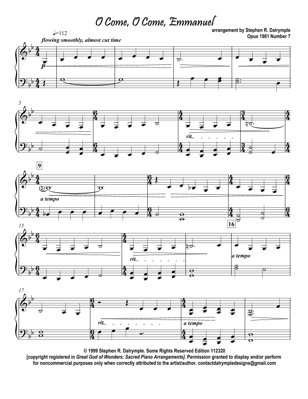 O Come, O Come Emmanuel (arr. Stephen R Dalrymple (Dalrymple Designs))