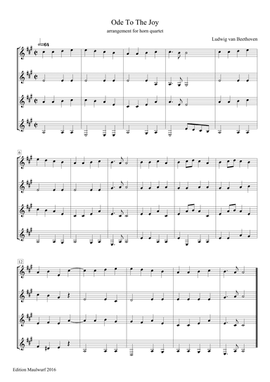 Ode To The Joy (arr. Edition Maulwurf)