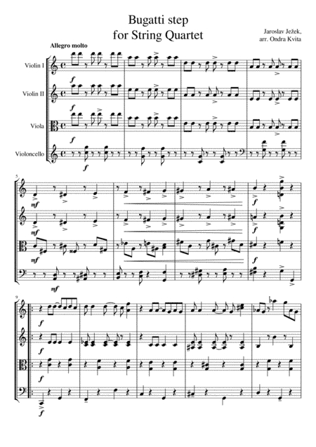 Bugatti step for String Quartet (arr. Ondrej Kvita)