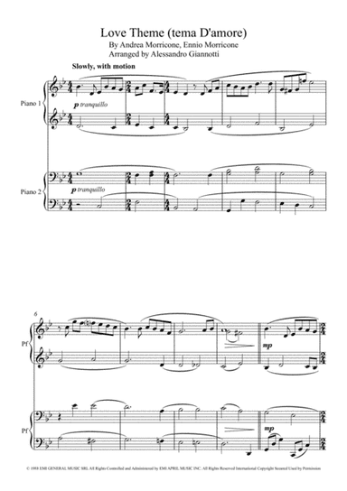 Love Theme (tema D'amore) (arr. Alessandro Giannotti)
