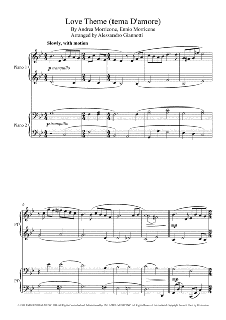 Love Theme (tema D'amore) (arr. Alessandro Giannotti)