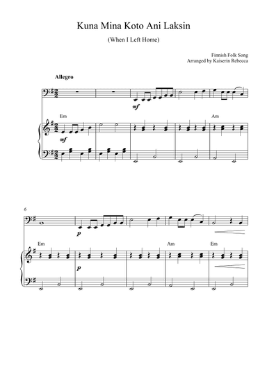 Kuna Mina Koto Ani Laksin (When I Left Home) (arr. Kaiserin Rebecca)
