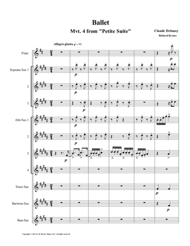 Ballet (Mvt. 4 from Debussy's Petite Suite) for Saxophone Choir + Flute (arr. Richard Byrnes)