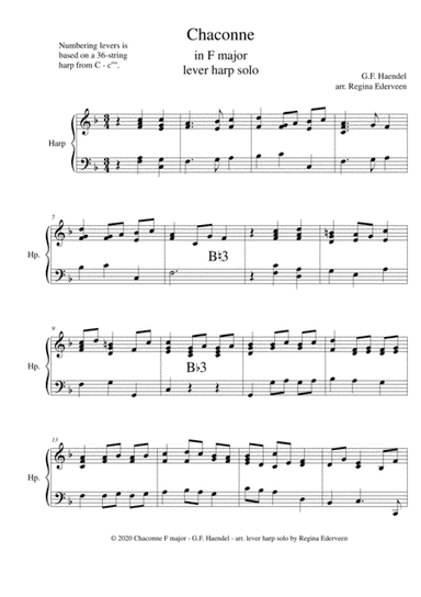 Chaconne F major (Haendel) - lever harp solo