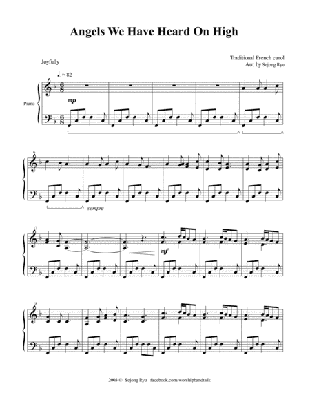 Angels We Have Heard on High (Piano Solo) 천사들의 노래가 (arr. Sejong Ryu)