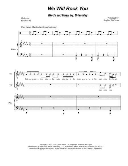 We Will Rock You (arr. Stephen DeCesare)