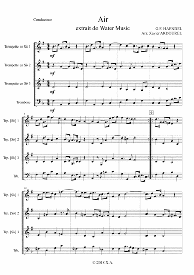 Air (from Water Music) (arr. Xavier ARDOUREL)