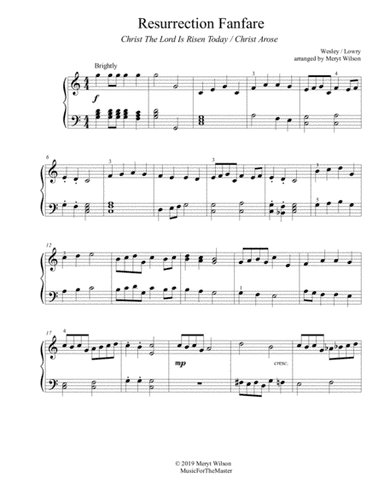 EASTER FANFARE piano solo Christ The Lord Is Risen Today / Christ Arose (arr. Meryt Wilson)