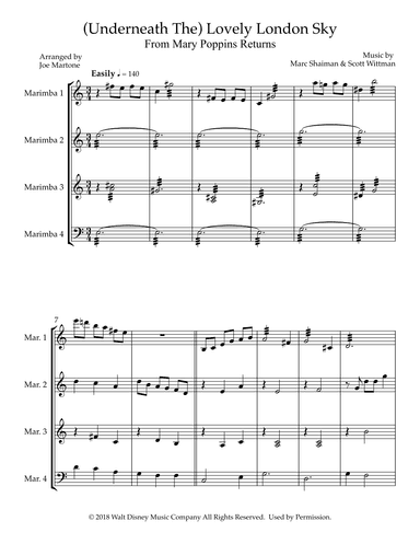 (underneath The) Lovely London Sky (arr. Joe Martone)