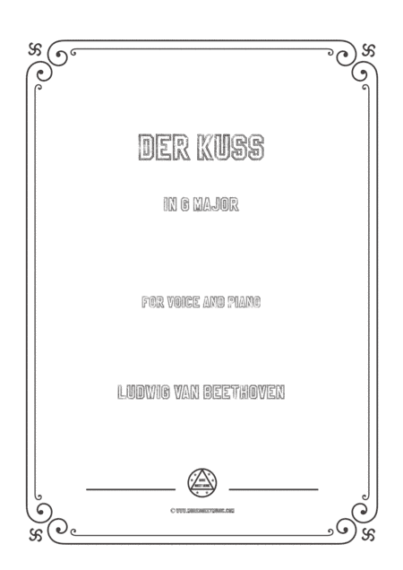 Beethoven-Der Kuss in G Major,for voice and piano (arr. MSM)