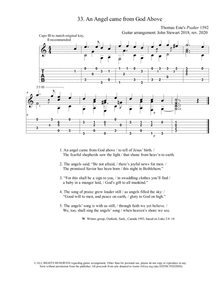 033 An angel came from God above (arr. John Stewart)