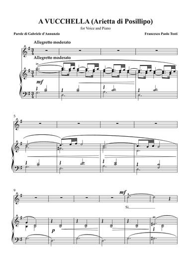 A vucchela, G major, high voice (arr. ulysses77)