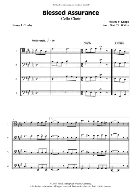 Blessed Assurance (arr. Gert Th. Walter)