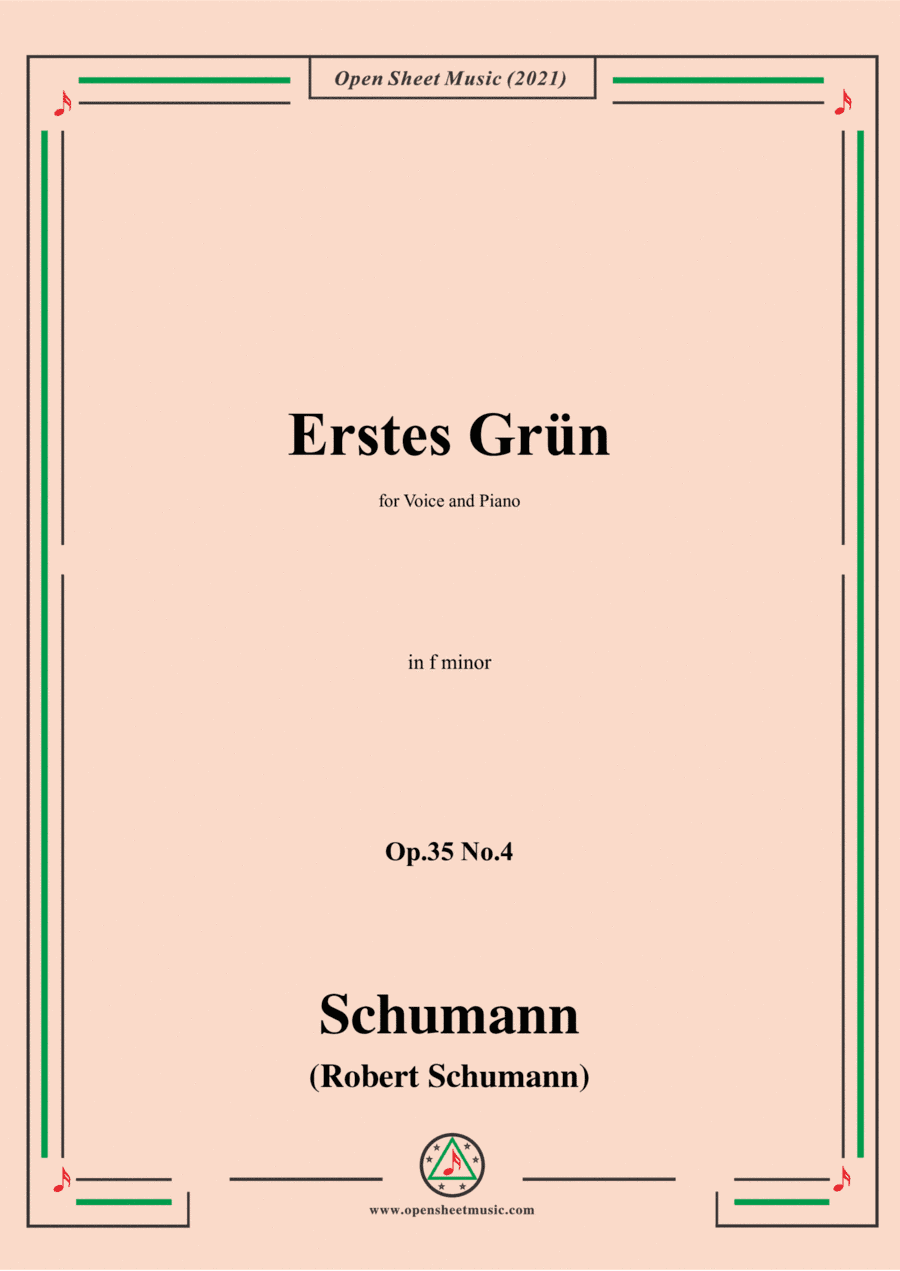 Schumann-Erstes Grun,Op.35 No.4 in f minor (arr. Open Cloud)