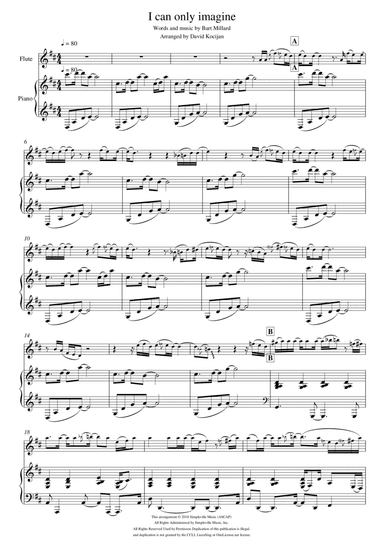 I Can Only Imagine (arr. David Kocijan)