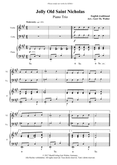 Jolly Old Saint Nicholas (arr. Gert Th. Walter)