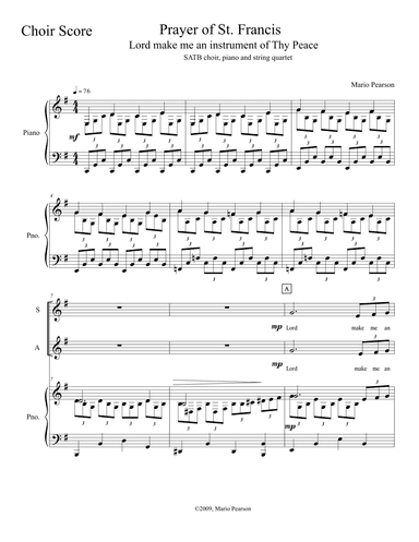 Lord make me an instrument of thy Peace