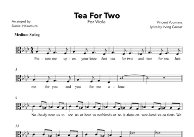Tea For Two (For Viola with Lyrics) (arr. Daniel Nakamura)