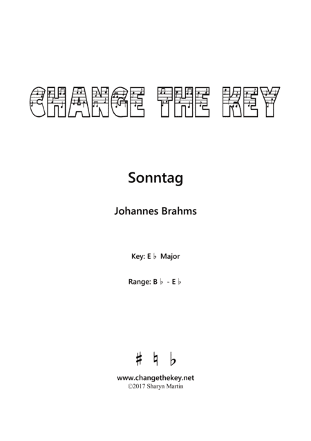Sonntag - Eb Major (arr. Change the Key)