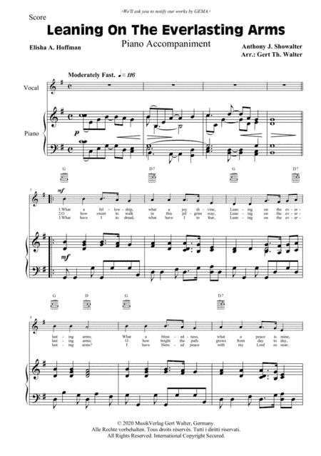Leaning On The Everlasting Arms (arr. Gert Th. Walter)