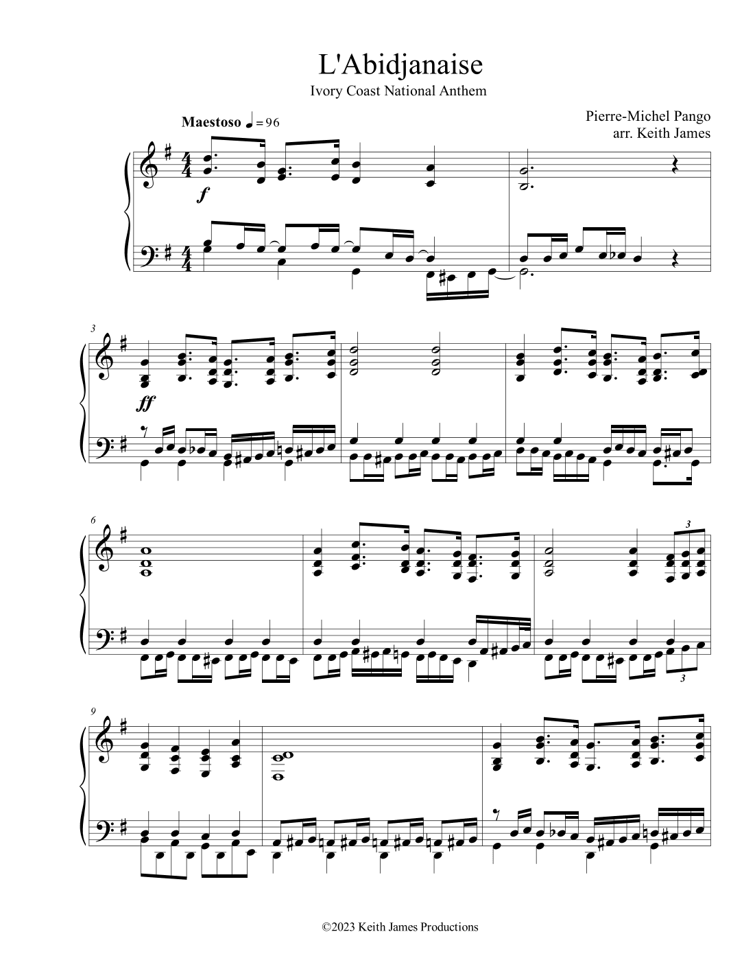 L'Abidjanaise (National Anthem Of Ivory Coast, côte d’Ivoire) (arr. Keith James)