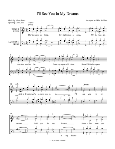 I'll See You In My Dreams (arr. Michael F Kelliher)