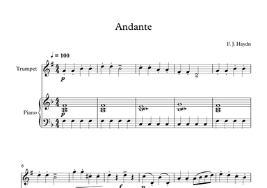 Andante (Surprise Symphony) - Franz Joseph Haydn (Trumpet + Piano) (arr. Digital Book Music)