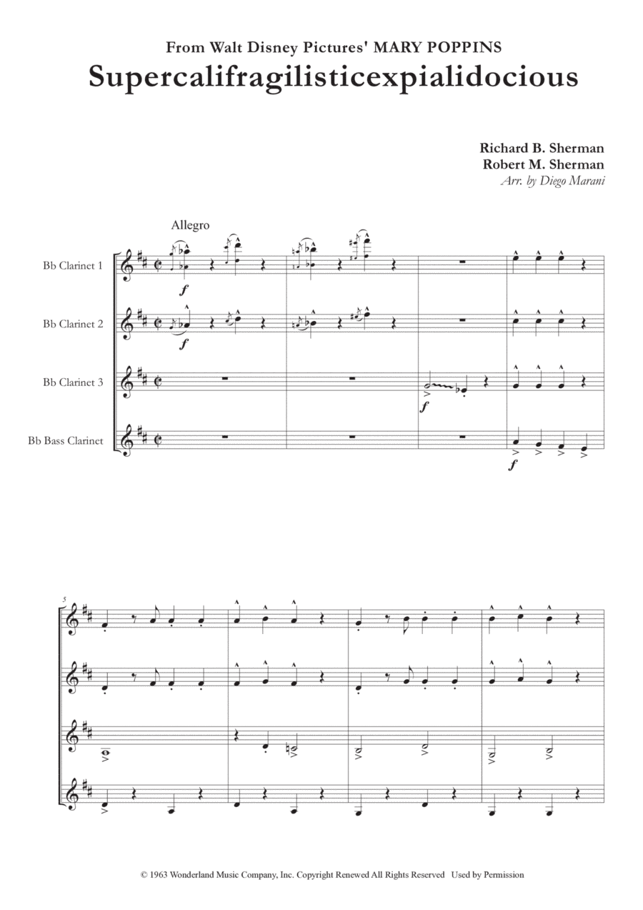 Supercalifragilisticexpialidocious (arr. Diego Marani)