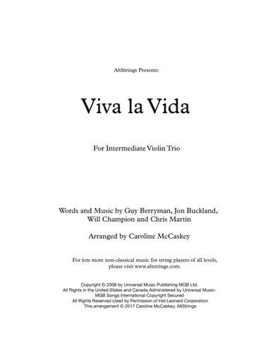 Viva La Vida (arr. Caroline McCaskey)