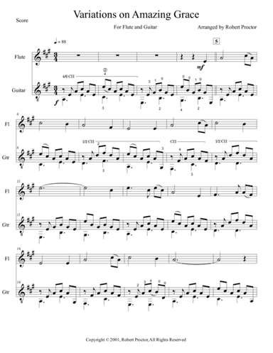 Variations on Amazing Grace for Flute and Guitar (arr. Robert E. Proctor)