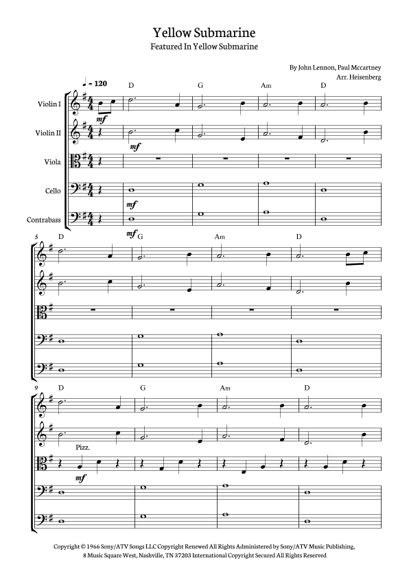 Yellow Submarine (arr. Heisenberg)