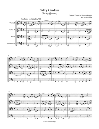 Salley Gardens (String Quartet) (arr. Jordan Grigg)