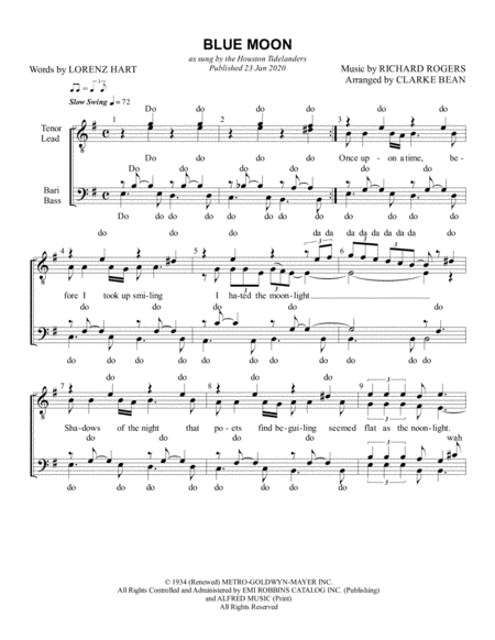 Blue Moon (arr. Houston Tidelanders)