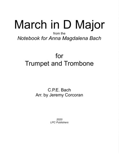 March in D Major from the Notebook for Anna Magdalena Bach (arr. Jeremy Corcoran)