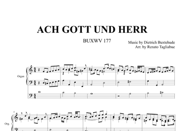 BUXTEHUDE - ACH GOTT UND HERR - BUXWV 177 - For Organ (arr. Renato Tagliabue)