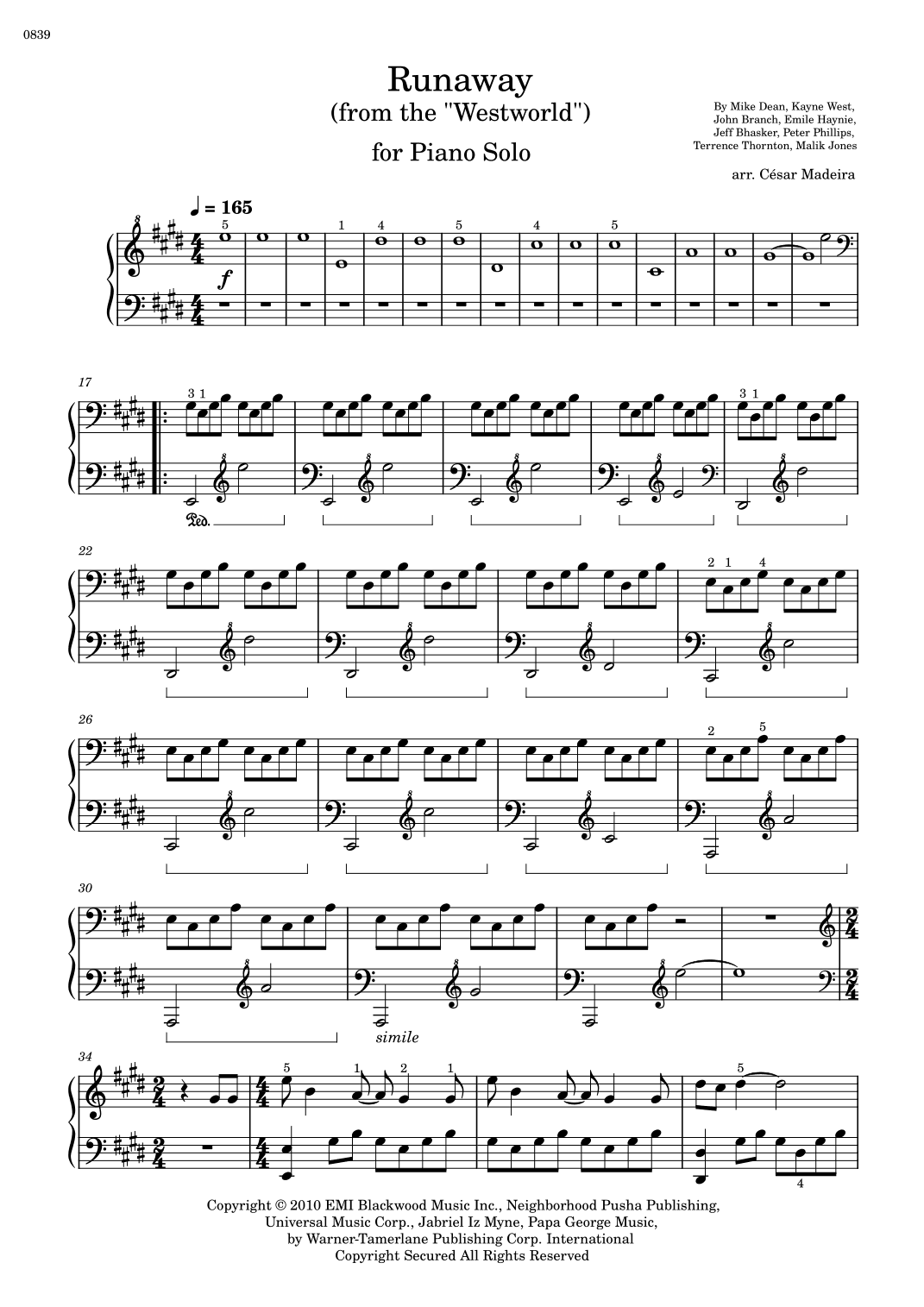 Runaway (arr. César Madeira)