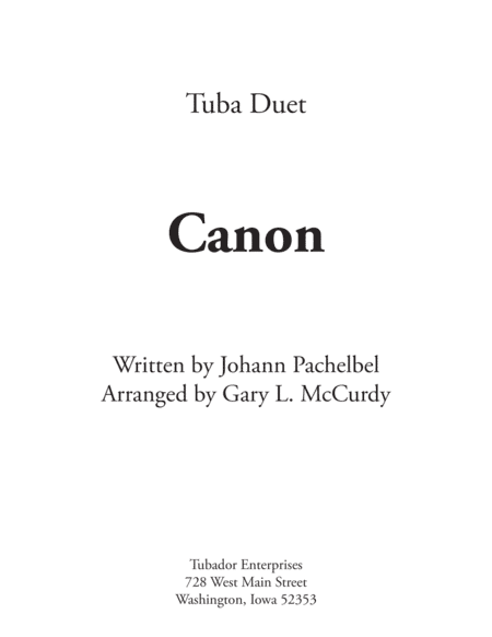 Canon  - Tuba Duet (arr. Gary McCurdy, The Tubador)