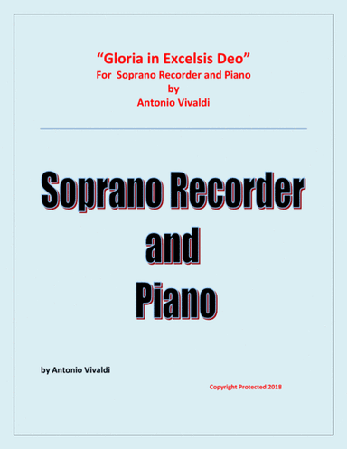 Gloria In Excelsis Deo - Soprano Recorder and Piano - Advanced Intermediate - Chamber music (arr. Raymond Fenech)
