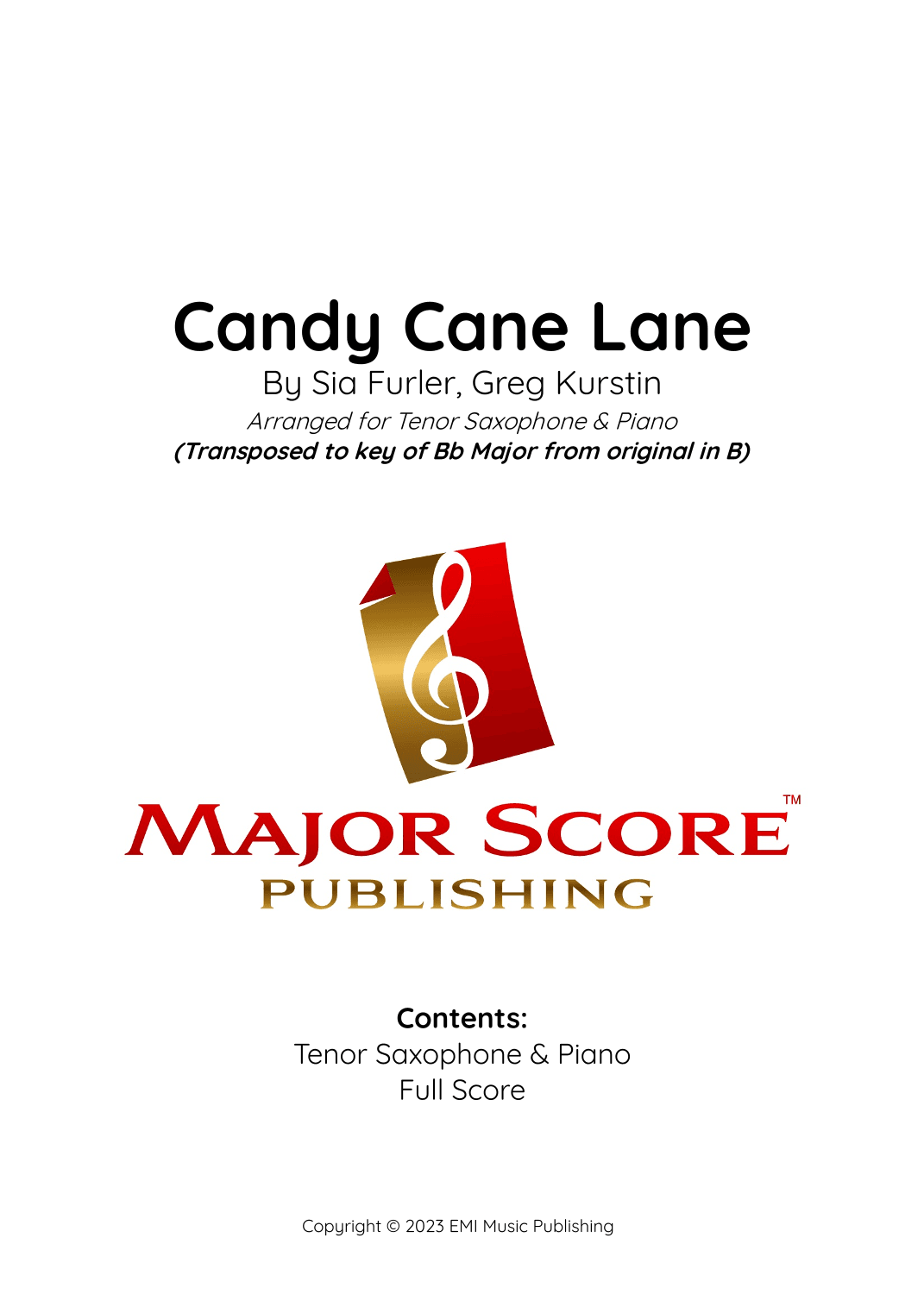 Candy Cane Lane (arr. MAJOR SCORE PUBLISHING TM.)