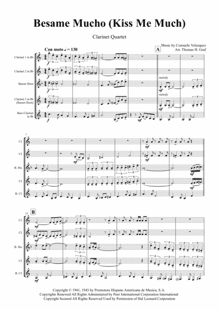 Besame Mucho (Kiss Me Much) (arr. Thomas H. Graf)