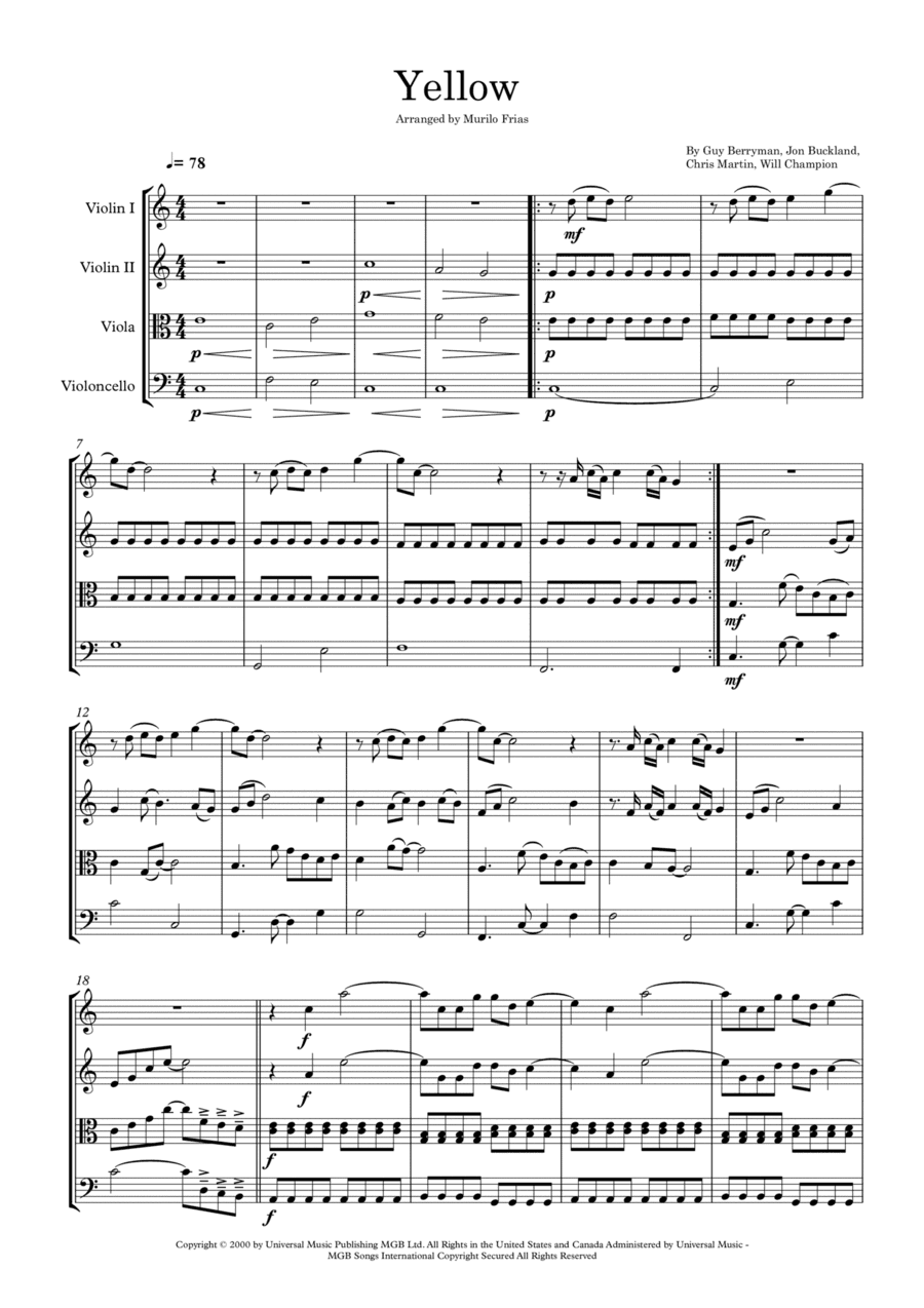 Yellow (arr. Murilo Frias)