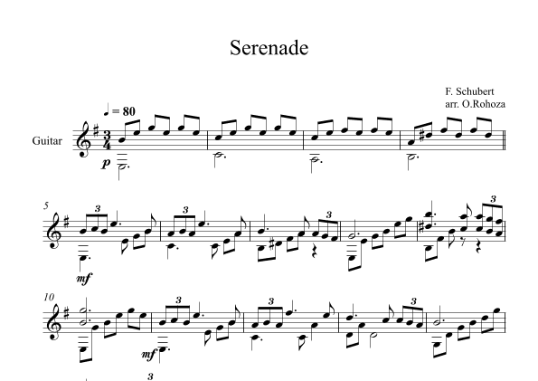 Serenade - Franz Schubert (Guitar) (arr. Oleksii Rohoza)