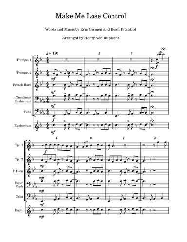 Make Me Lose Control (arr. Henry Von Ruprecht)