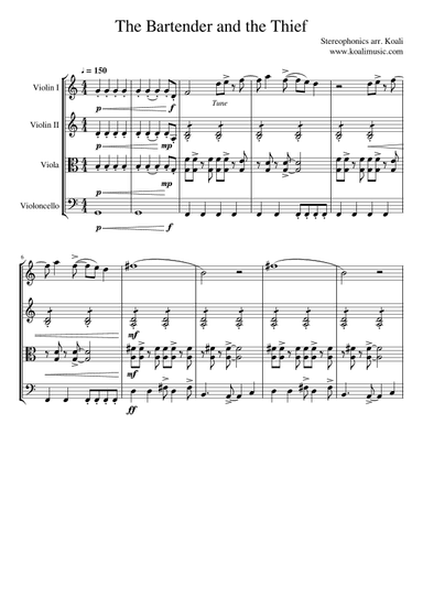 The Bartender And The Thief (arr. KoaliMusic)