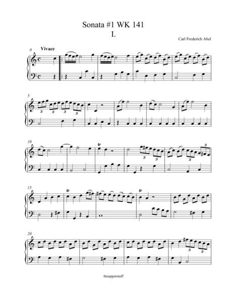 Sonata for Piano #1 WK141 (arr. Nick Lacanski)