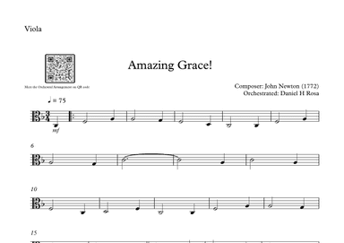 Amazing Grace How Sweet the sound - Easy Viola (arr. Daniel H Rosa)
